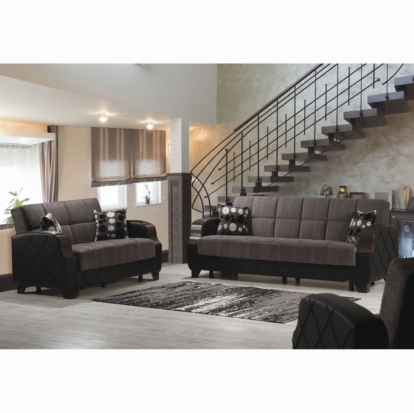 Ottomanson Molina - Upholstered Convertible Loveseat With Storage