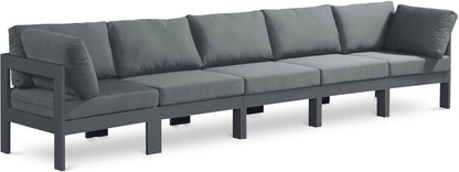 Nizuc - Outdoor Patio 5 Seat Modular Sofa With Gray Frame