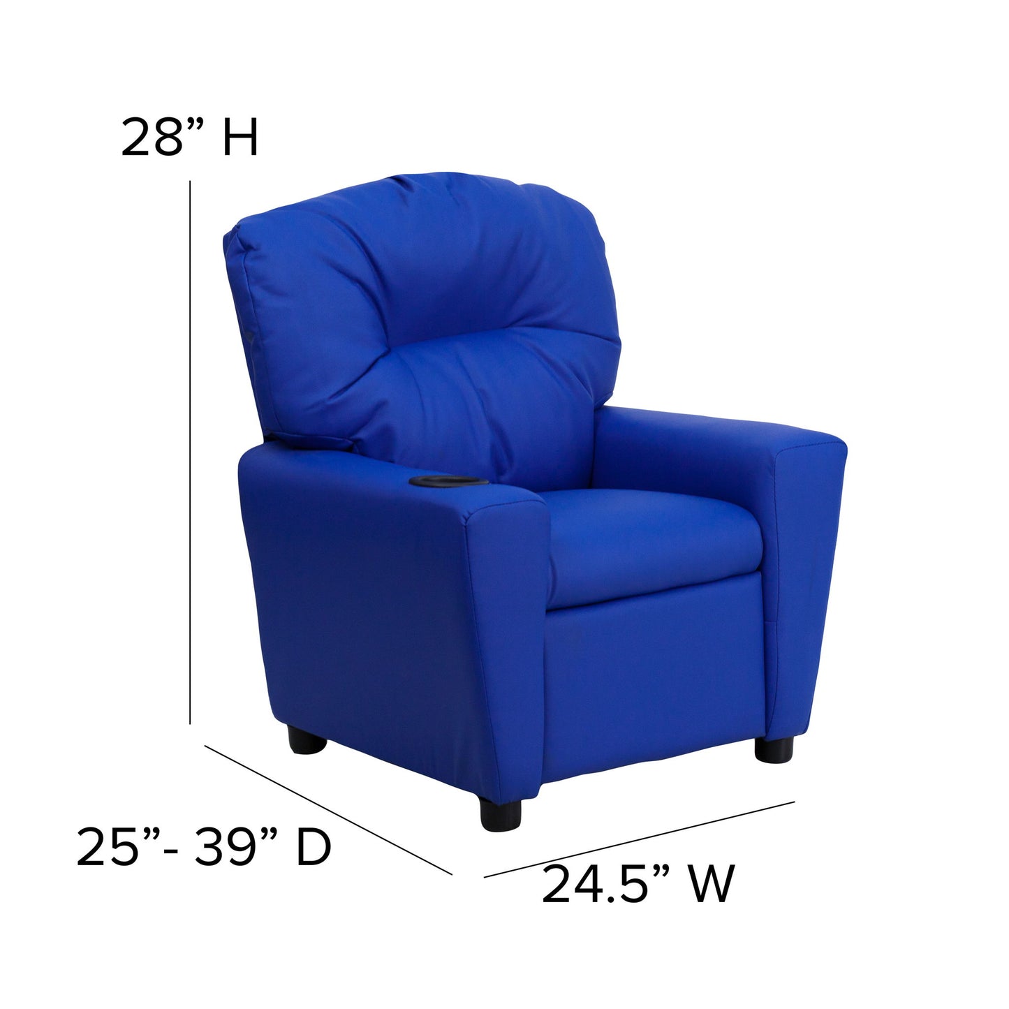 Flash Furniture - Vinyl Kid's Recliner - Blue