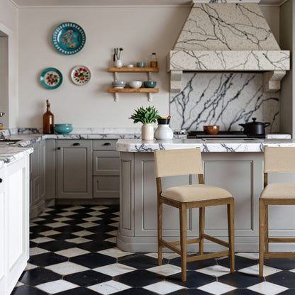 Avon - Linen Textured Performance Fabric Counter Stool