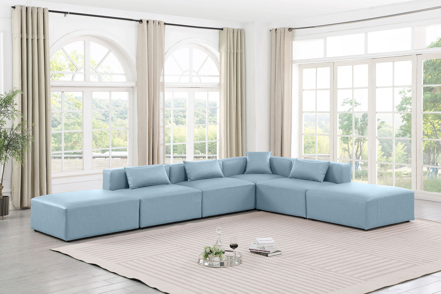 Cube - 6 Piece Modular Corner Armless Sectional