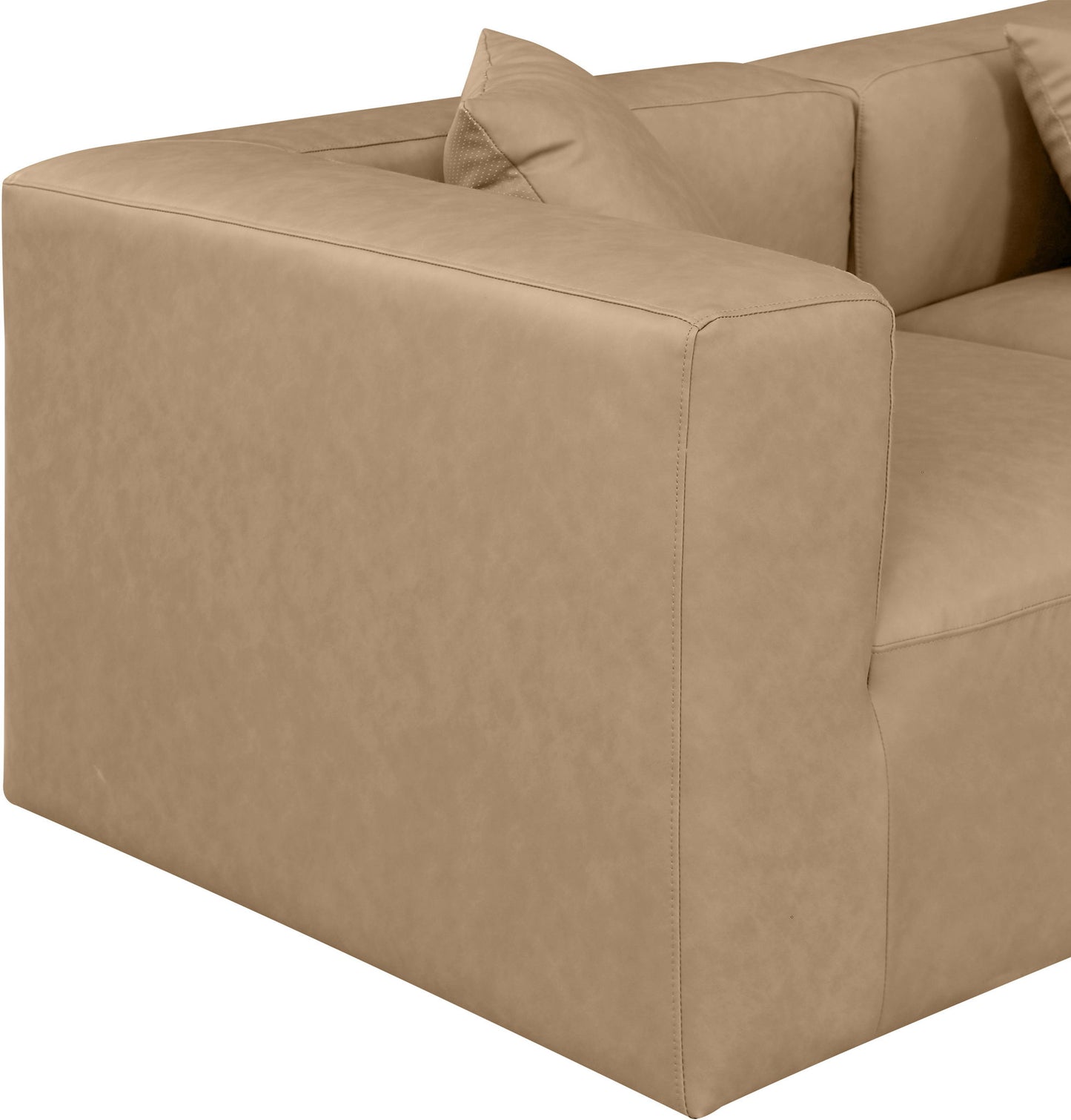 Cube - 5 Piece Modular Sectional With Chaise - Tan