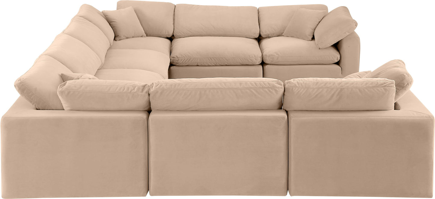 Comfy - 8 Piece Velvet Modular Sectional