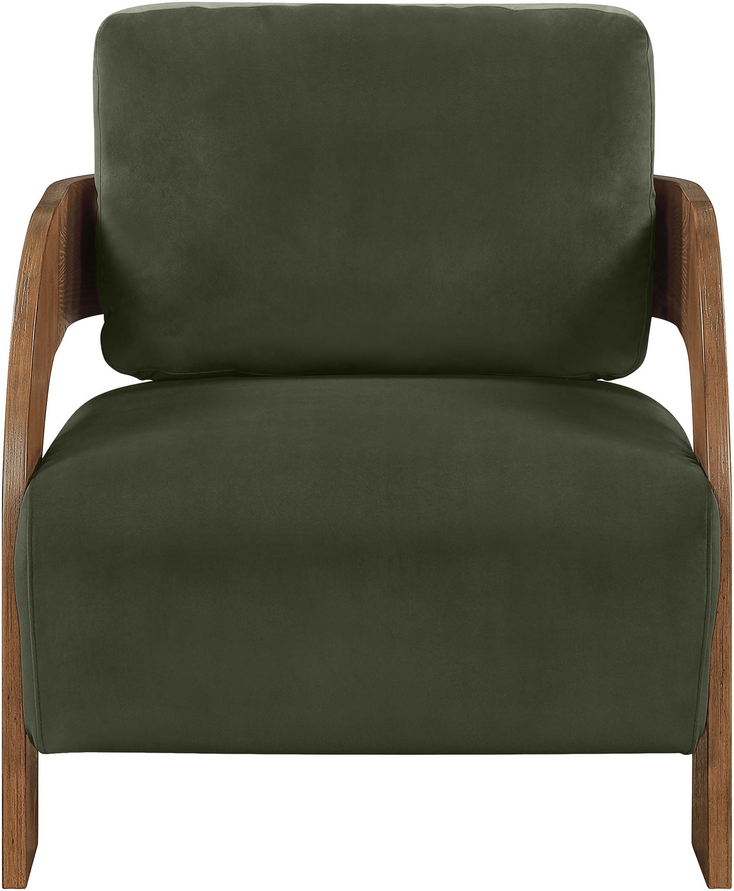 Cedra - Velvet Performance Fabric Upholstered Accent Chair - Brown Frame