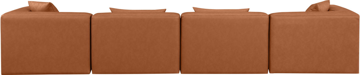 Cube - Modular 4 Piece Sofa - Cognac