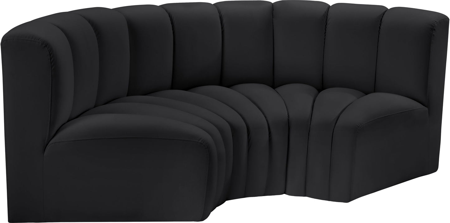 Arc - Faux Leather 3 Piece Modular U-Shaped Sofa