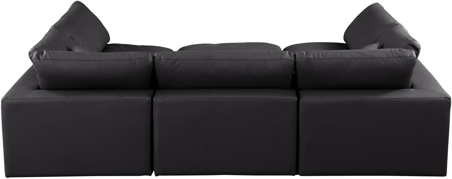 Comfy - 6 Piece Faux Leather Sectional