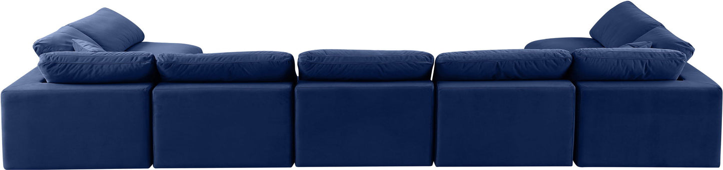 Comfy - 7 Piece Velvet Modular Armless Sectional