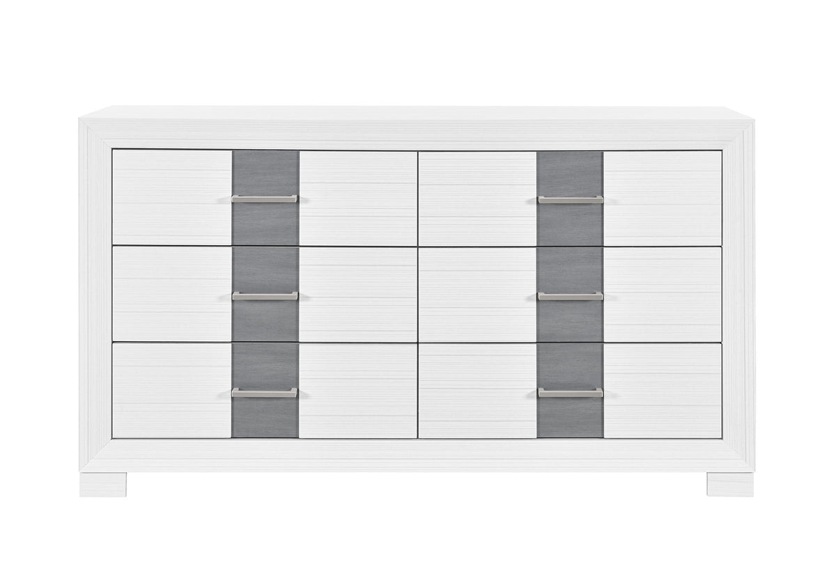 Optimus - 5 Piece King Bedroom Set - White