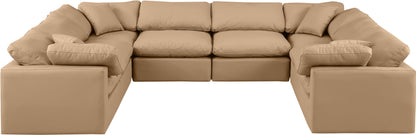 Indulge - Faux Leather 8 Piece Modular Sectional - Tan