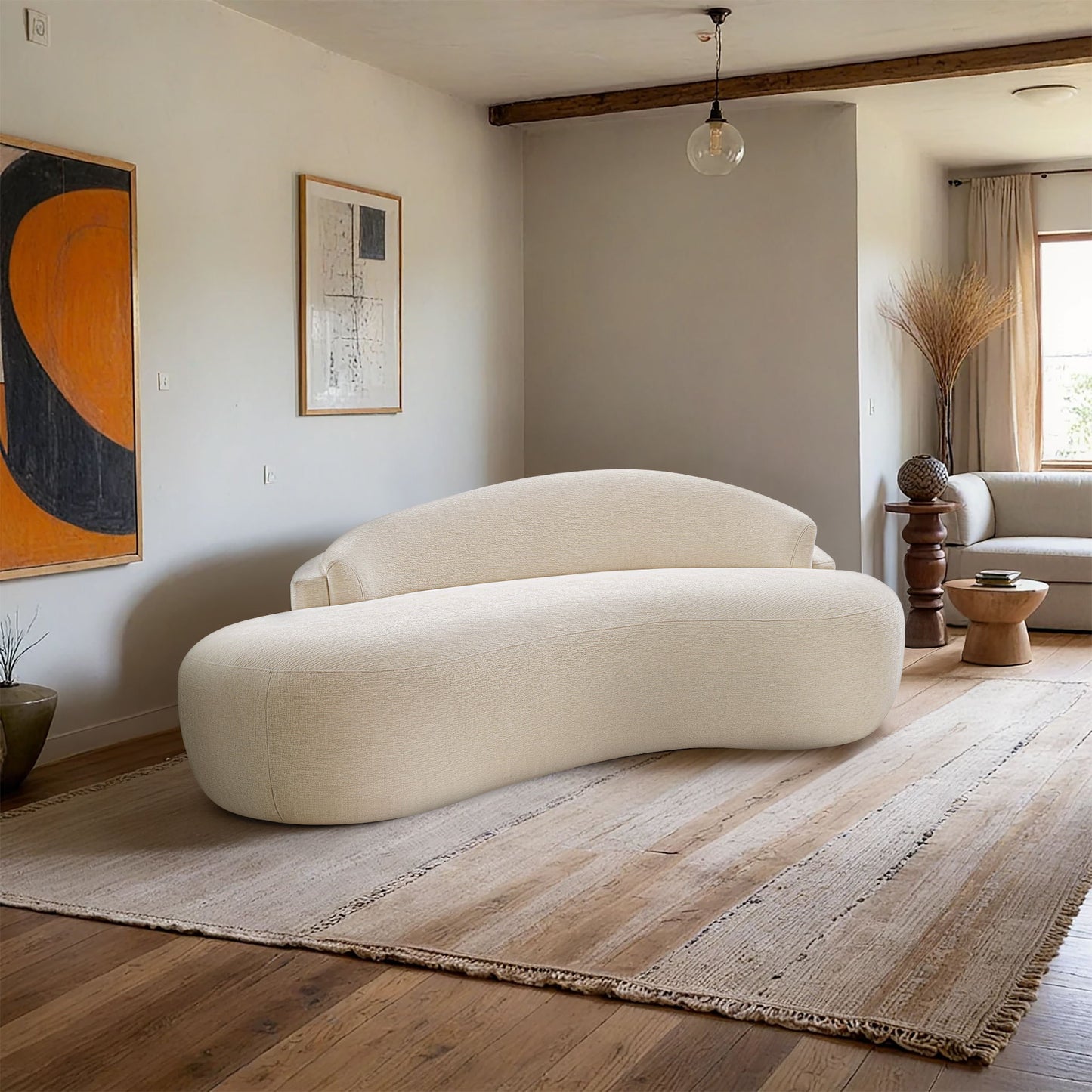 Caspian - Chenille Fabric Upholstered Loveseat