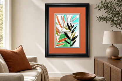 34x40 Vivid Fronds I By Jennifer Goldberger - Orange