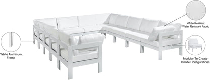 Nizuc - Outdoor Patio 12 Piece Modular Sectional With White Frame