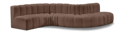 Arc - Faux Leather 6 Piece Curved Modular Sofa