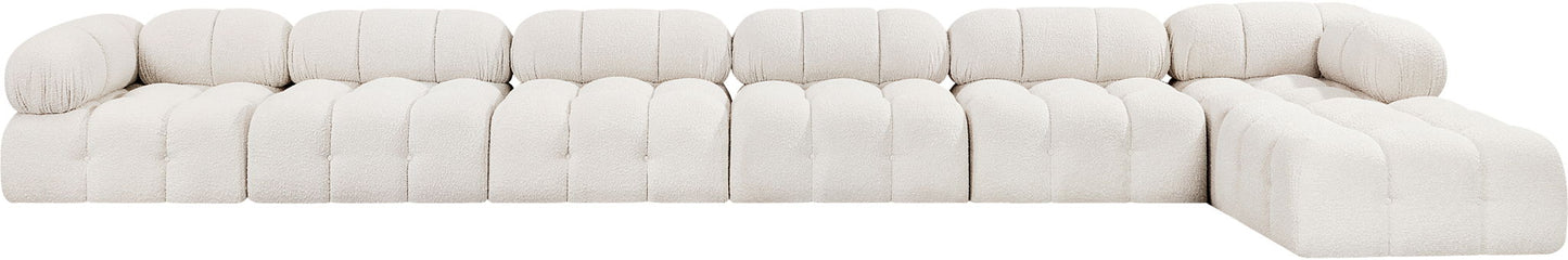 Ames - 7 Piece Boucle Fabric Modular L-Shaped Sectional