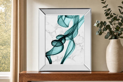 Teal Ribbons II By Irena Orlov - Light Blue