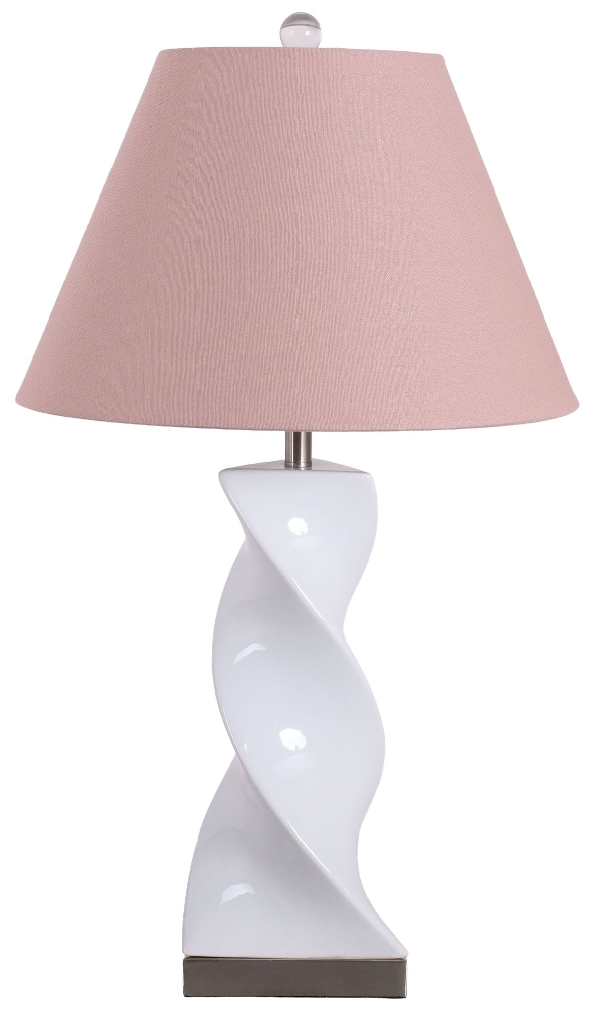 Blush Pirouette - 26 X 15 - Ceramic Table Lamp (Set of 2) - Glossy White