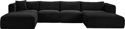 Shaggy - 5 Piece Modular Sectional With Chaise And Ottoman