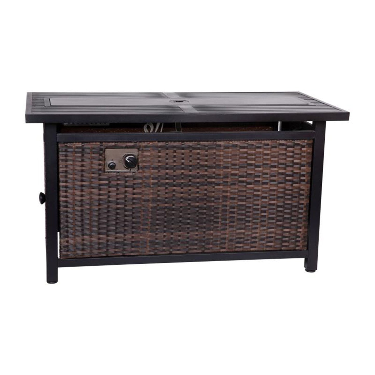 Flash Furniture - Olympia Propane Fire Pit Table - Dark Brown / Black