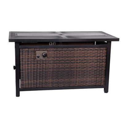 Flash Furniture - Olympia Propane Fire Pit Table - Dark Brown / Black