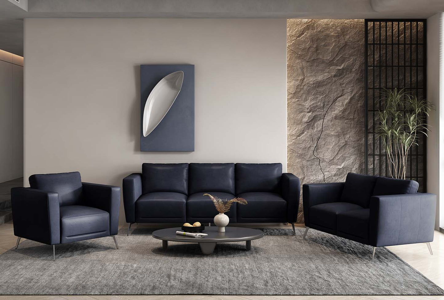 Astonic - Chair - Blue Leather