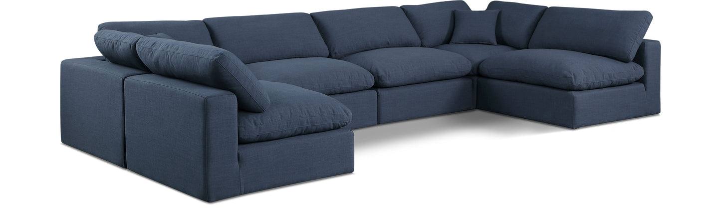 Comfy - 6 Piece Linen Modular Armless Sectional