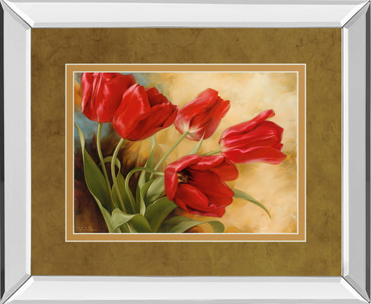 Garden In Hollard Il By Igor Levashou - Mirror Framed Print Wall Art - Light Brown