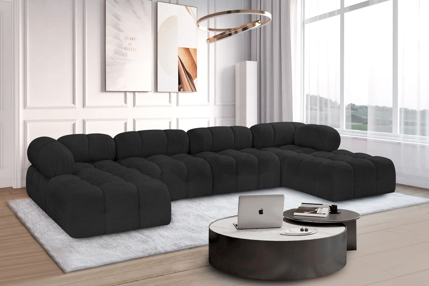 Ames - 6 Piece Fabric Modular U-Shaped Sectional