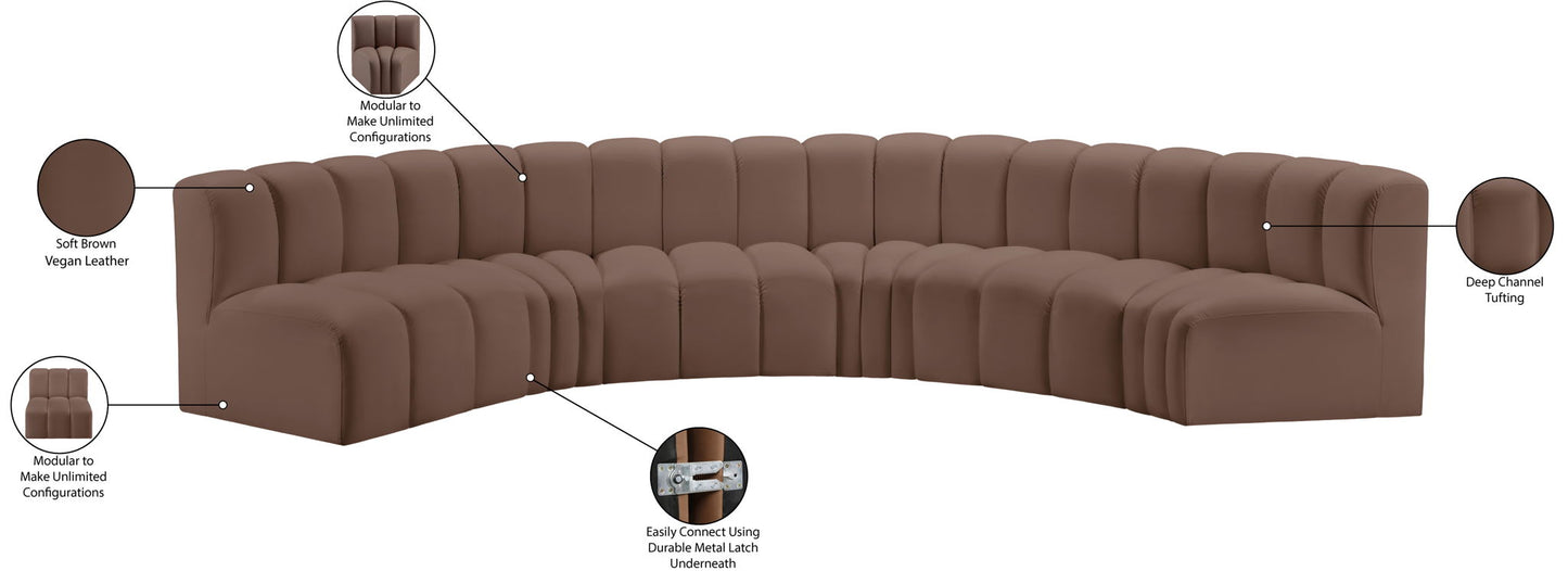 Arc - Faux Leather 6 Piece U-Shaped Modular Sofa