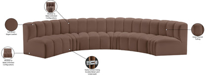 Arc - Faux Leather 6 Piece U-Shaped Modular Sofa