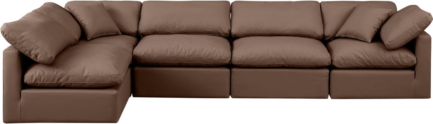 Indulge - Faux Leather 5 Piece Modular Sectional
