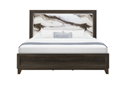 Harmony - Queen Bed With LED - Dark Brown