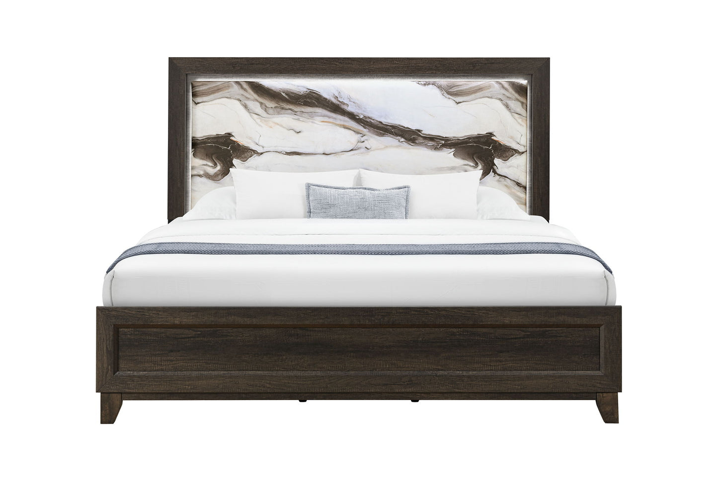Harmony - 5 Piece Twin Bedroom Set (Bed, Dresser & Mirror, Nightstand, Chest) - Dark Brown