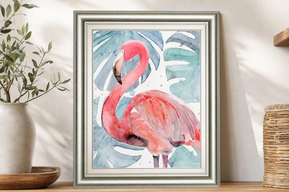 22x26 Flamingo Splash II By Annie Warren - Pink