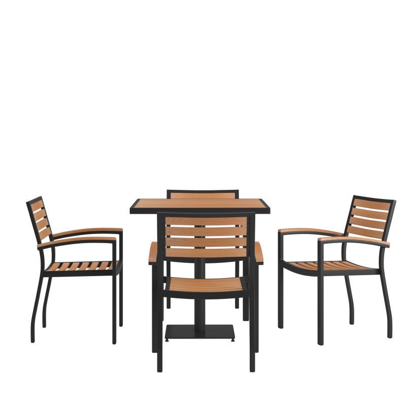 Flash Furniture - 5 Piece Patio Set - Teak