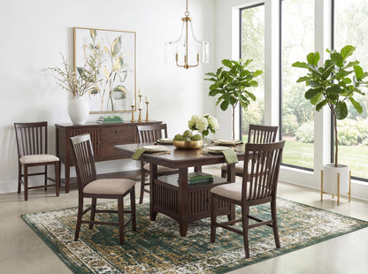 Caldwell - Complete Counter Height Dining Table With Storage Base - Espresso
