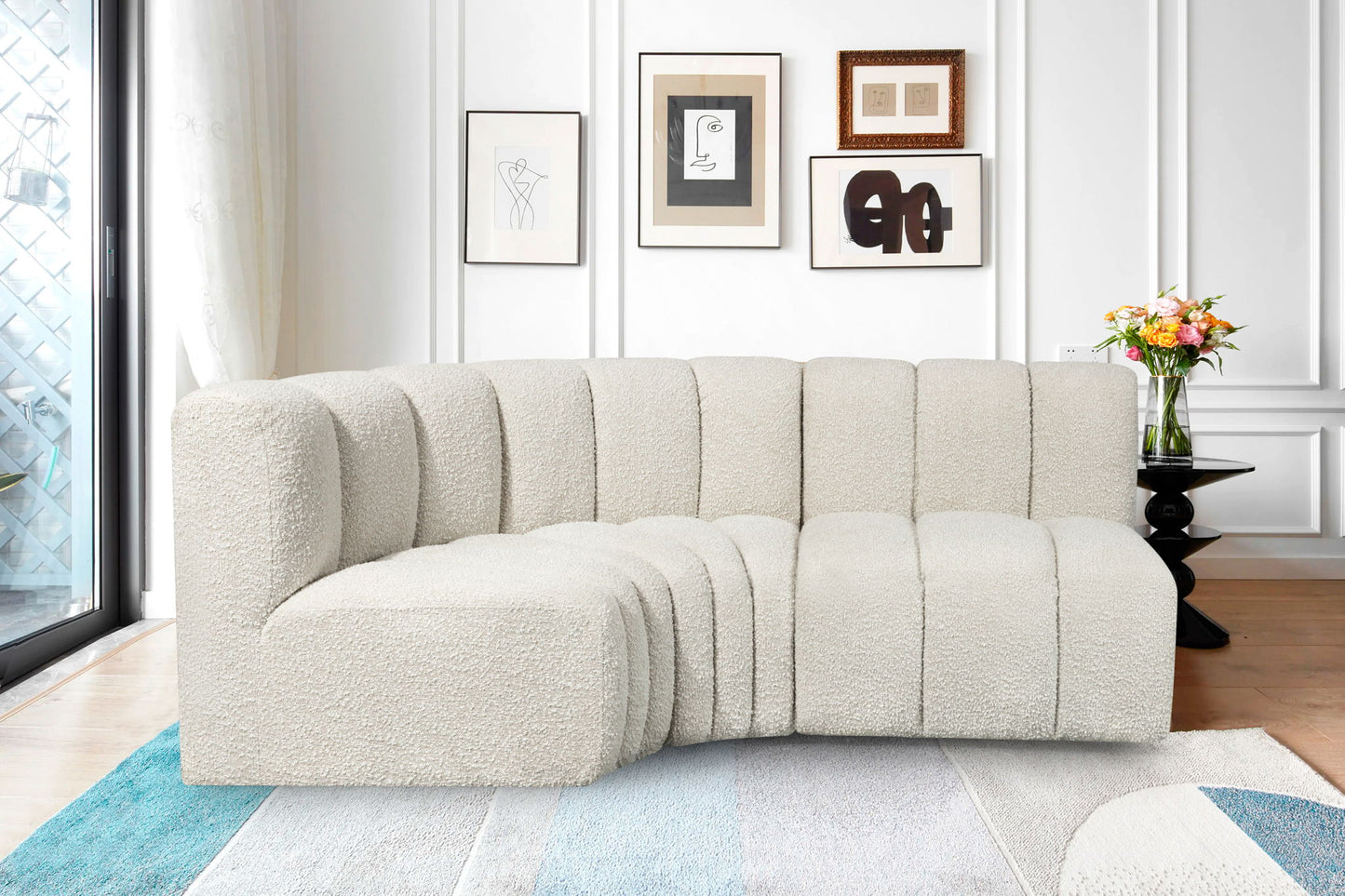 Arc - Boucle Fabric 3 Piece Sofa