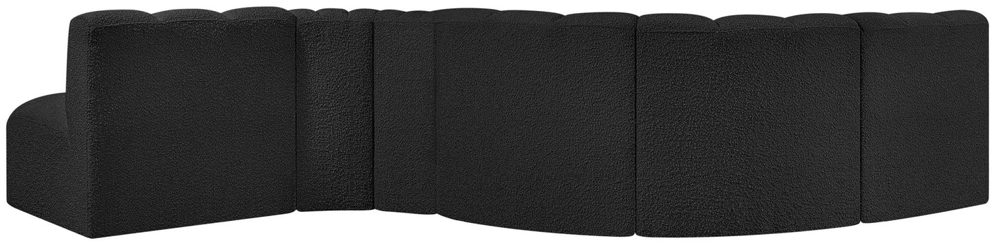 Arc - Boucle Fabric 6 Piece Curved Modular Sofa