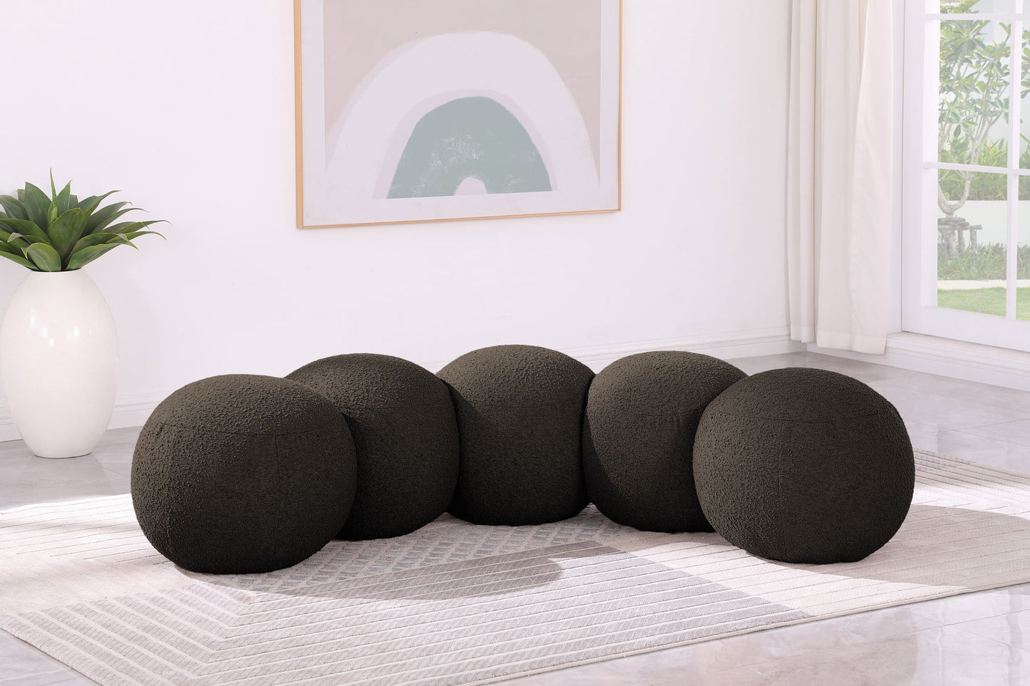 Apollo - Boucle Fabric Bench