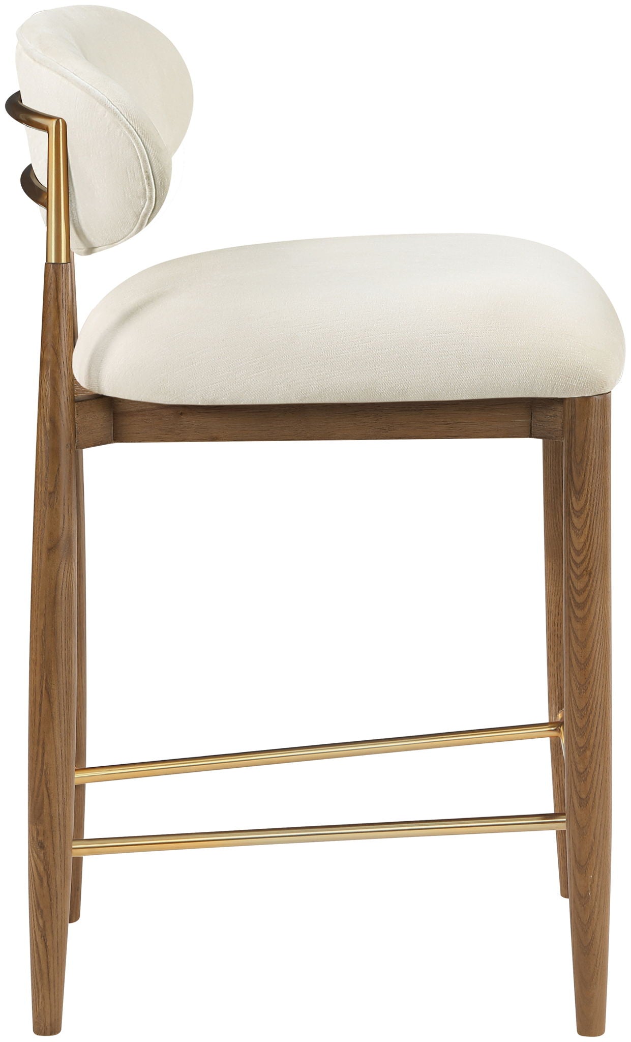 Riccio - Fabric Stool - Walnut Frame