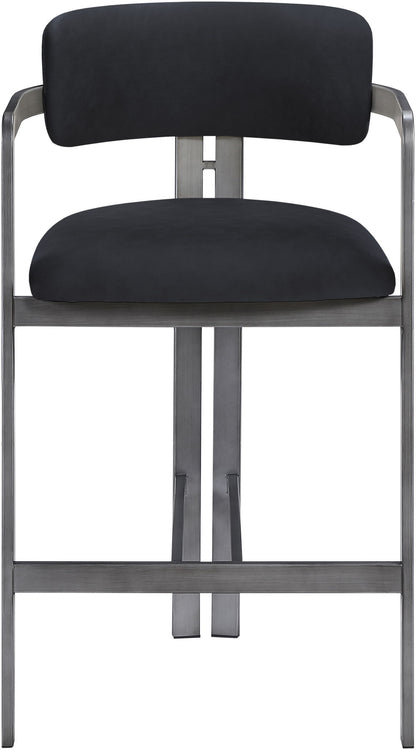 Aurum - Vegan Leather Upholstered Counter Stool With Gray Base