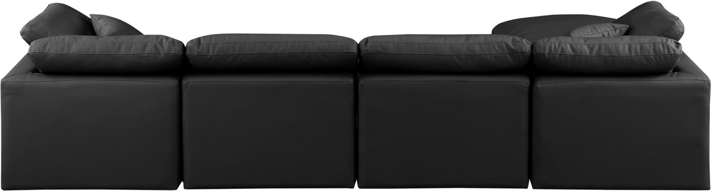 Indulge - Faux Leather 5 Piece Modular Sectional With Chaise