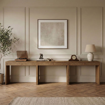 Avro - Solid Wood And Oak Veneer Desk
