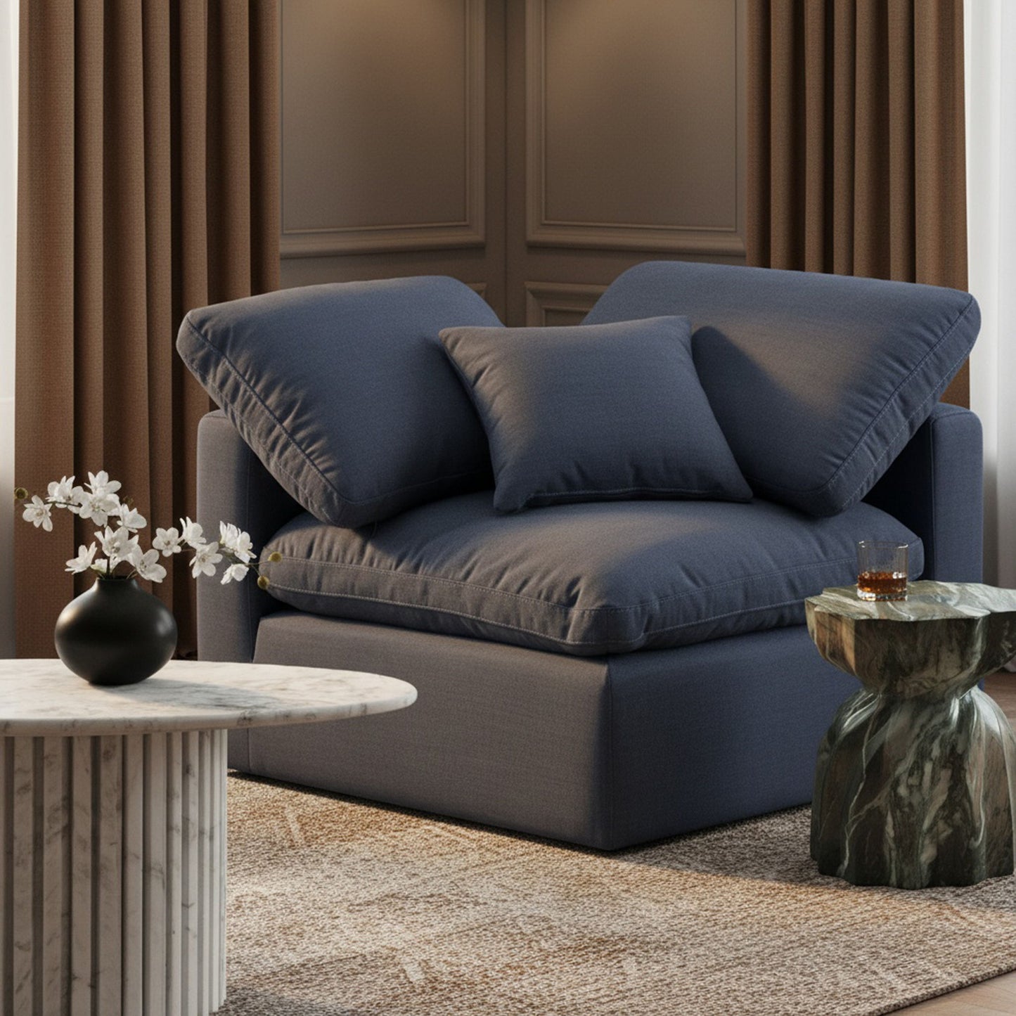 Indulge - Linen Corner Chair