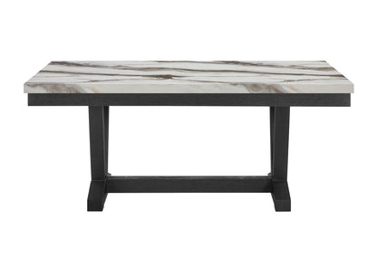 D1319 - 9 Piece Dining Room Set (Dining Table And 8 Dining Chair) - Black / Light Gray