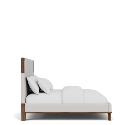Delia - King Upholstered Bed - Nouveau Walnut / Beige