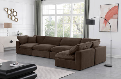 Comfy - 5 Piece Velvet Modular Sectional