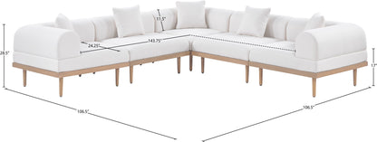 Laguna - 5 Piece 106.5" Upholstered Outdoor Patio Modular Sectional