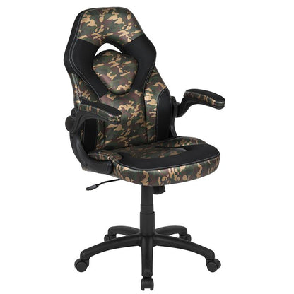 Flash Furniture - 2 Piece Gaming Racing Chair And Gaming Desk Set - Black / Camo