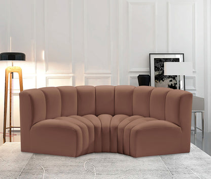 Arc - Faux Leather 3 Piece Modular U-Shaped Sofa